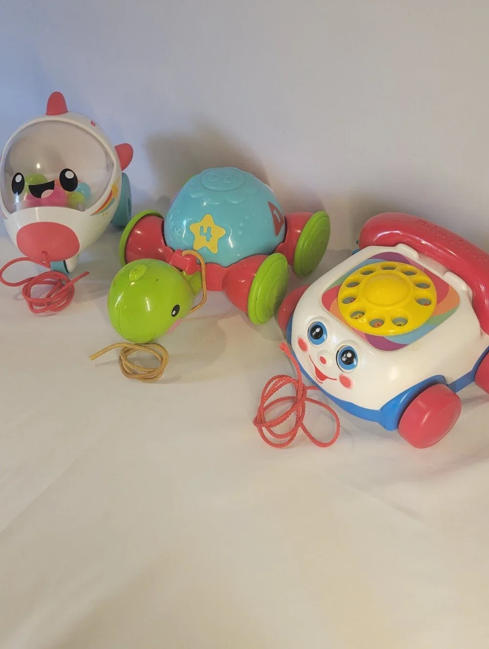 Fisher Price Pull Toy Lot Chatter Telephone Airplane Turtle Infant Toddler​